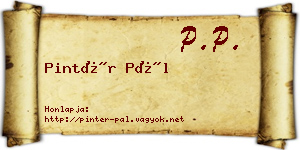 Pintér Pál névjegykártya