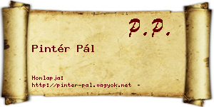Pintér Pál névjegykártya